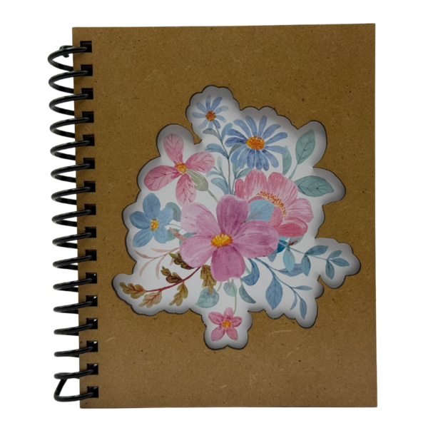 🌸 Cuaderno de Notas en MDF – Diseño Floral 1 (11 cm x 14 cm) 🌸