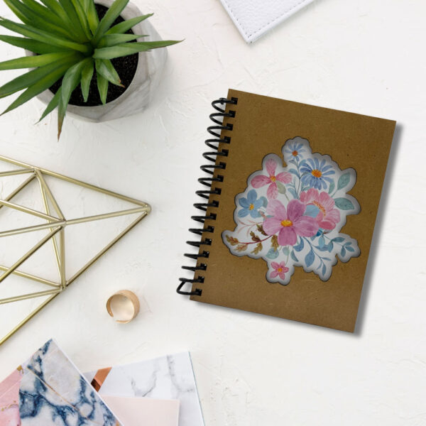 🌸 Cuaderno de Notas en MDF – Diseño Floral 1 (11 cm x 14 cm) 🌸 - Imagen 8