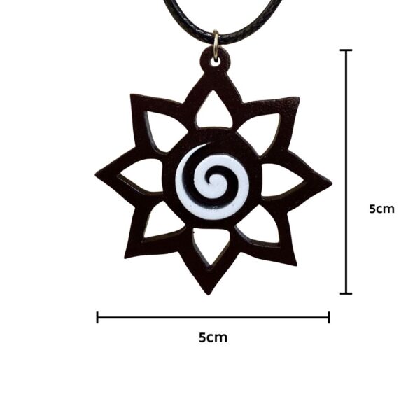 📿🤎 Collar Calado en MDF – Diseño Espiral Café con Blanco (5 cm x 5 cm) 🤍📿 - Imagen 4